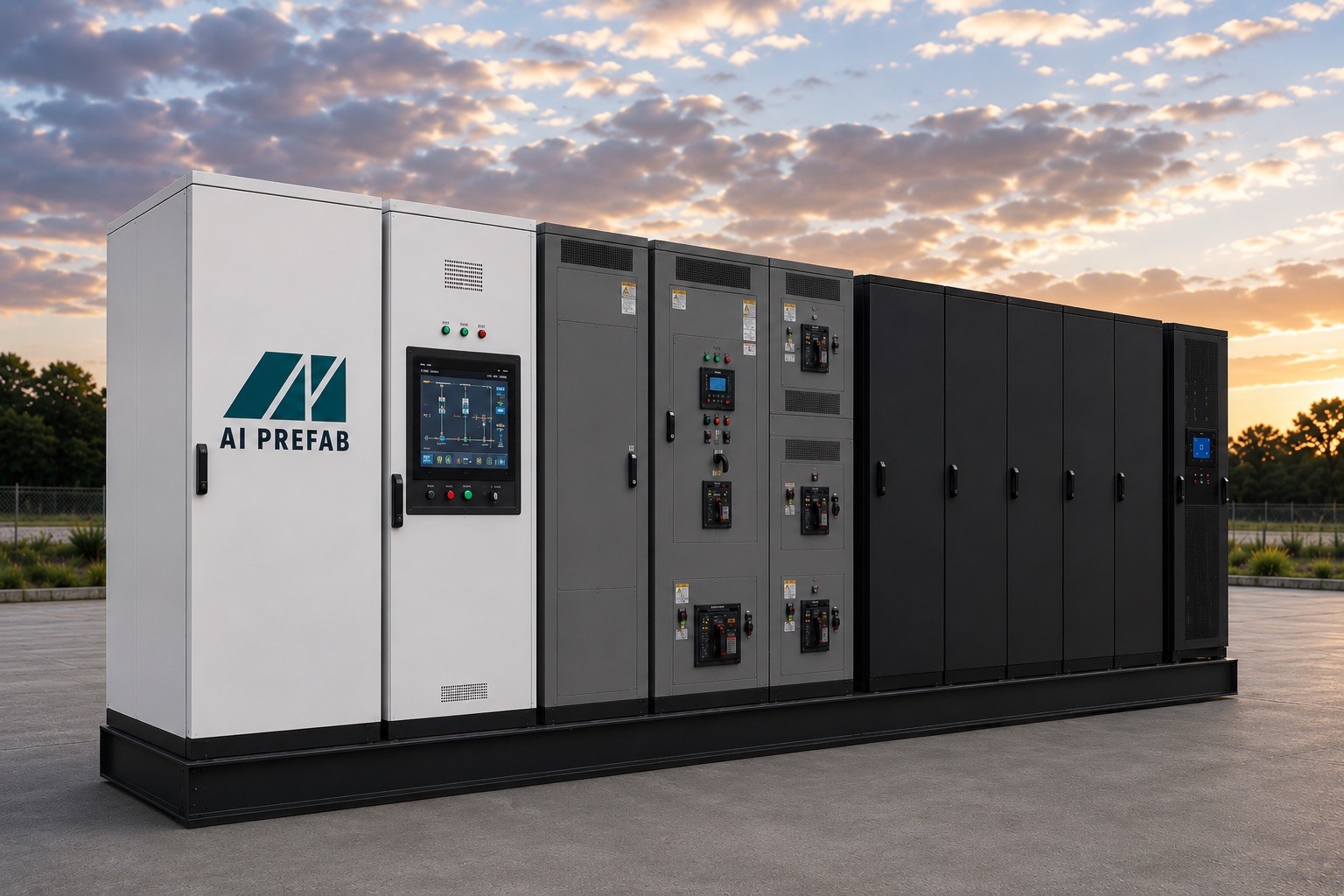 AI Prefab Quickstart power skid with integrated HMI control panel